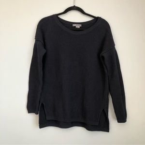 Vince Navy Blue Cotton Cashmere Crewneck Fisherman Sweater Small